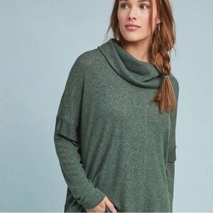 Anthropologie Postmark Lassen Green Cowl Sweater